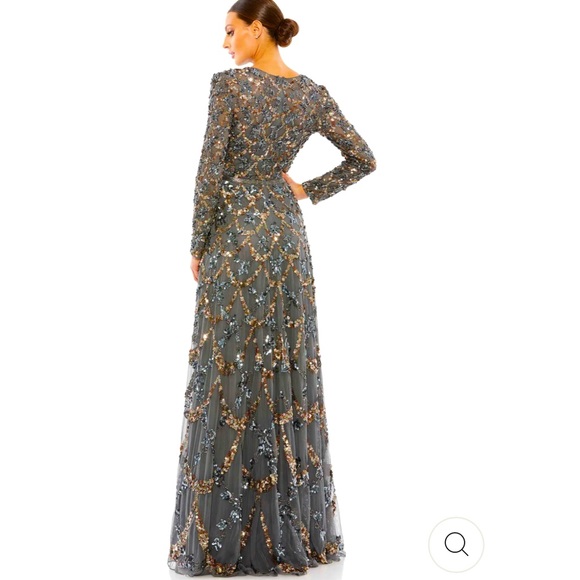 Embellished Illusion High Neck  A-line Dress 11164 main image 1